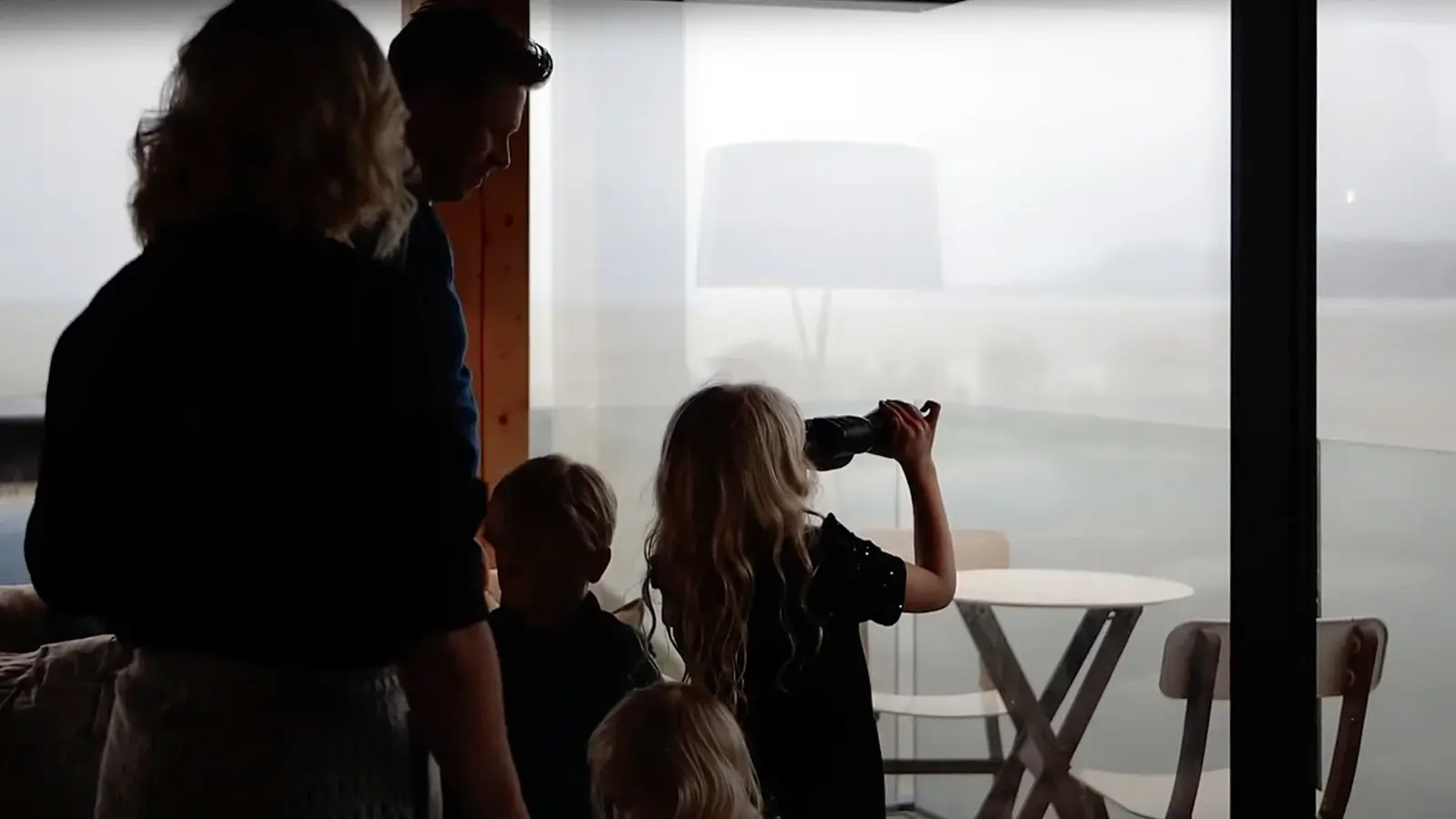 Family dolphin spotting from Edge House